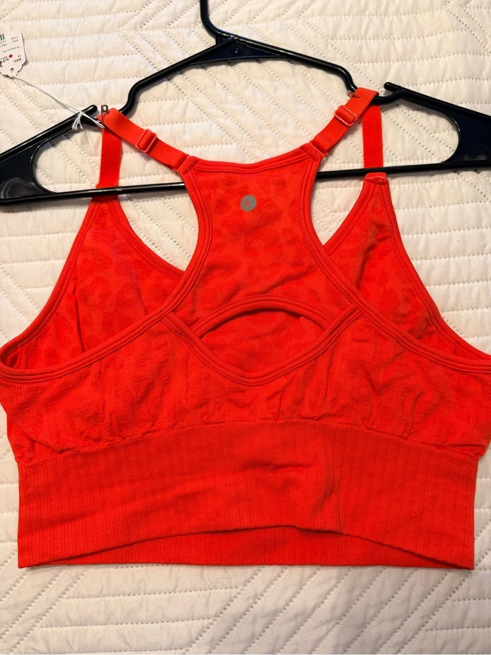 90 Degree By Reflex Bright Red Racerback Sports Bra - Picture 2 of 4